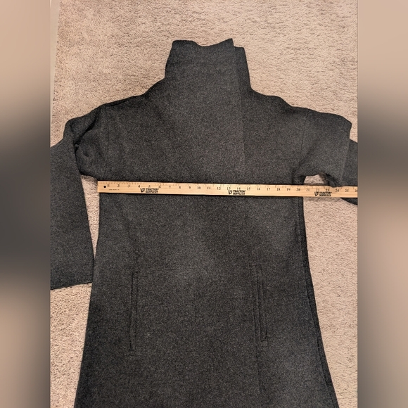 Eileen Fisher 100% Boiled Wool Coat Charcoal Grey Open Front Jacket Medium M - Picture 8 of 10